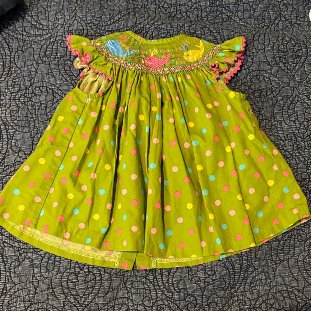 Colorful Whale and Polka Dot Casual Spring Dress